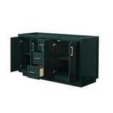 Wyndham WCF292960DGECXSXXMXX Miranda 60 Inch Double Bathroom Vanity in Green, No Countertop, No Sink, Brushed Nickel Trim