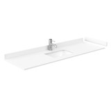 Wyndham WCF292966SWGWCUNSMXX Miranda 66 Inch Single Bathroom Vanity in White, White Cultured Marble Countertop, Undermount Square Sink, Brushed Gold Trim