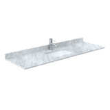 Wyndham WCF292966SBNCMUNSMXX Miranda 66 Inch Single Bathroom Vanity in Dark Blue, White Carrara Marble Countertop, Undermount Square Sink, Brushed Nickel Trim