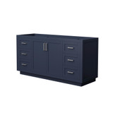 Wyndham WCF292966SBNCXSXXMXX Miranda 66 Inch Single Bathroom Vanity in Dark Blue, No Countertop, No Sink, Brushed Nickel Trim