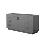 Wyndham WCF292966SGBCXSXXMXX Miranda 66 Inch Single Bathroom Vanity in Dark Gray, No Countertop, No Sink, Matte Black Trim