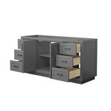 Wyndham WCF292966SGBCXSXXMXX Miranda 66 Inch Single Bathroom Vanity in Dark Gray, No Countertop, No Sink, Matte Black Trim