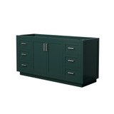 Wyndham WCF292966SGECXSXXMXX Miranda 66 Inch Single Bathroom Vanity in Green, No Countertop, No Sink, Brushed Nickel Trim
