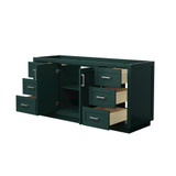 Wyndham WCF292966SGECXSXXMXX Miranda 66 Inch Single Bathroom Vanity in Green, No Countertop, No Sink, Brushed Nickel Trim