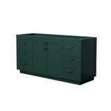 Wyndham WCF292966SGKCXSXXMXX Miranda 66 Inch Single Bathroom Vanity in Green, No Countertop, No Sink, Matte Black Trim
