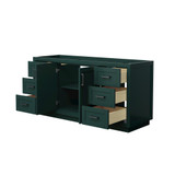 Wyndham WCF292966SGKCXSXXMXX Miranda 66 Inch Single Bathroom Vanity in Green, No Countertop, No Sink, Matte Black Trim
