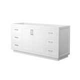 Wyndham WCF292966SWHCXSXXMXX Miranda 66 Inch Single Bathroom Vanity in White, No Countertop, No Sink, Brushed Nickel Trim