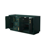 Wyndham WCF292966DGDCXSXXMXX Miranda 66 Inch Double Bathroom Vanity in Green, No Countertop, No Sink, Brushed Gold Trim
