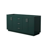 Wyndham WCF292966DGECXSXXMXX Miranda 66 Inch Double Bathroom Vanity in Green, No Countertop, No Sink, Brushed Nickel Trim Wyndham WCF292966DGECXSXXMXX Miranda 66 Inch Double Bathroom Vanity in Green, No Countertop, No Sink, Brushed Nickel Trim