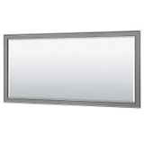 Wyndham WCS202072DGBCXSXXM70 Deborah 72 Inch Double Bathroom Vanity in Dark Gray, No Countertop, No Sinks, Matte Black Trim, 70 Inch Mirror