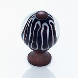 JVJ Old World Bronze 30 mm (1 3/16") Round Glass Door Knob - Clear With Zebra Stripes - 47412