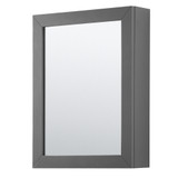 Wyndham WCV252580DGBCXSXXMED Daria 80 Inch Double Bathroom Vanity in Dark Gray, No Countertop, No Sink, Matte Black Trim, Medicine Cabinets