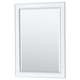 Wyndham WCS202080DWBCXSXXM24 Deborah 80 Inch Double Bathroom Vanity in White, No Countertop, No Sinks, Matte Black Trim, 24 Inch Mirrors