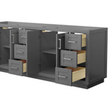 Wyndham WCF292984DKGCXSXXMXX Miranda 84 Inch Double Bathroom Vanity in Dark Gray, No Countertop, No Sink, Brushed Nickel Trim Wyndham WCF292984DKGCXSXXMXX Miranda 84 Inch Double Bathroom Vanity in Dark Gray, No Countertop, No Sink, Brushed Nickel Trim