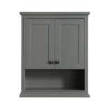 Wyndham WCS2020WCGB Deborah Over-the-Toilet Bathroom Wall-Mounted Storage Cabinet in Dark Gray with Matte Black Trim