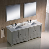 Fresca FVN20-3636GR Fresca Oxford 72" Gray Traditional Double Sink Bathroom Vanity
