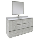 Fresca FVN31-123612ASH-FC Fresca Formosa 60" Floor Standing Single Sink Modern Bathroom Vanity w/ Mirror in Ash