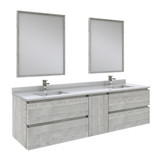 Fresca FVN31-301230ASH Fresca Formosa 72" Wall Hung Double Sink Modern Bathroom Vanity w/ Mirrors in Ash