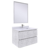 Fresca FVN3130RWH Fresca Formosa 30" Wall Hung Modern Bathroom Vanity w/ Mirror in Rustic White