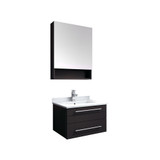 Fresca FVN6124ES-UNS Fresca Lucera 24" Espresso Wall Hung Undermount Sink Modern Bathroom Vanity w/ Medicine Cabinet