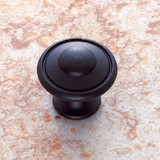 JVJ Matt Black Finish 1 3/16" Large Button Door Knob - 46314