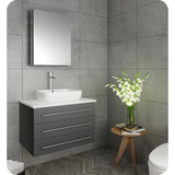 Fresca FVN6183GR-VSL Fresca FVN6183GR-VSL Modello 32" Gray Wall Hung Modern Bathroom Vanity with Medicine Cabinet