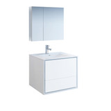 Fresca FVN9230WH Fresca Catania 30" Glossy White Wall Hung Modern Bathroom Vanity w/ Medicine Cabinet