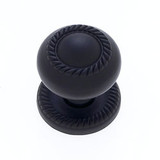 JVJ Oil Rubbed Bronze 1 1/4" Solid Zamac Rope Door Knob W/ Back Plate - 45820