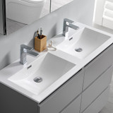Fresca FVN93-2424GR-D Fresca Lazzaro 48" Gray Free Standing Double Sink Modern Bathroom Vanity w/ Medicine Cabinet