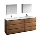 Fresca FVN93-361236RW-D Fresca Lazzaro 84" Rosewood Free Standing Double Sink Modern Bathroom Vanity w/ Medicine Cabinet