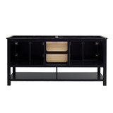 Fresca FCB2372BL-D Fresca Manchester 72" Black Traditional Double Sink Bathroom Vanity Cabinet Fresca FCB2372BL-D Fresca Manchester 72" Black Traditional Double Sink Bathroom Vanity Cabinet
