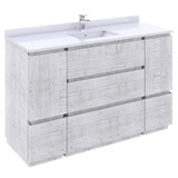 Fresca FCB31-123012RWH-FC Fresca Formosa 53" Floor Standing Modern Bathroom Vanity Cabinet in Rustic White