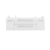 Fresca FCB6148WH-VSL-D Fresca Lucera 48" White Wall Hung Double Vessel Sink Modern Bathroom Vanity Cabinet