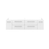 Fresca FCB6160WH-UNS-D Fresca Lucera 60" White Wall Hung Double Undermount Sink Modern Bathroom Vanity Cabinet