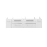 Fresca FCB6160WH-VSL Fresca Lucera 60" White Wall Hung Single Vessel Sink Modern Bathroom Vanity Cabinet