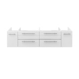Fresca FCB6160WH-VSL-D Fresca Lucera 60" White Wall Hung Double Vessel Sink Modern Bathroom Vanity Cabinet Fresca FCB6160WH-VSL-D Fresca Lucera 60" White Wall Hung Double Vessel Sink Modern Bathroom Vanity Cabinet