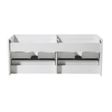 Fresca FCB8042WH Fresca Mezzo 60" White Wall Hung Double Sink Modern Bathroom Vanity Cabinet