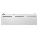 Fresca FCB8093WH-D Fresca Vista 60" White Wall Hung Double Sink Modern Bathroom Vanity Cabinet