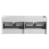 Fresca FCB9260WH-D Fresca Catania 60" Glossy White Wall Hung Double Sink Modern Bathroom Vanity Cabinet