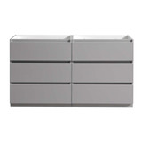 Fresca FCB93-3030GR-D Fresca Lazzaro 60" Gray Free Standing Double Sink Modern Bathroom Vanity Cabinet