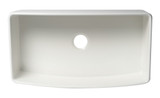 ALFI White Smooth Curved Apron 36" x 20" Single Bowl Fireclay Farm Sink with Grid - ABFC3620S-W