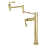 Kingston Brass KS8702DFL NuWave Deck Mount Pot Filler, Polished Brass