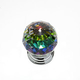 JVJ Chrome 50 mm (2") Round Faceted 31% Leaded Crystal Door Knob with Prism - 38926