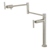 Kingston Brass KS4706CML Manhattan Deck Mount Pot Filler, Polished Nickel