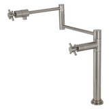 Kingston Brass  KS4708DX Concord Deck Mount Pot Filler, Brushed Nickel