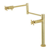 Kingston Brass KS4702DX Concord Deck Mount Pot Filler, Polished Brass