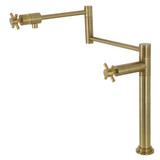 Kingston Brass  KS4707DX Concord Deck Mount Pot Filler, Brushed Brass