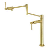 Kingston Brass KS4702DL Concord Deck Mount Pot Filler, Polished Brass