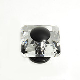 JVJ Oil Rubbed Bronze 50 mm (2") Square 31% Leaded Crystal Door Knob With Cap - 38720