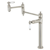 Kingston Brass  KS3706PL Restoration Deck Mount Pot Filler, Polished Nickel